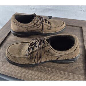 Wonderlite Men's Tan Vinnie Leather Lace Up Flexible Oxford Shoes Size 9.5